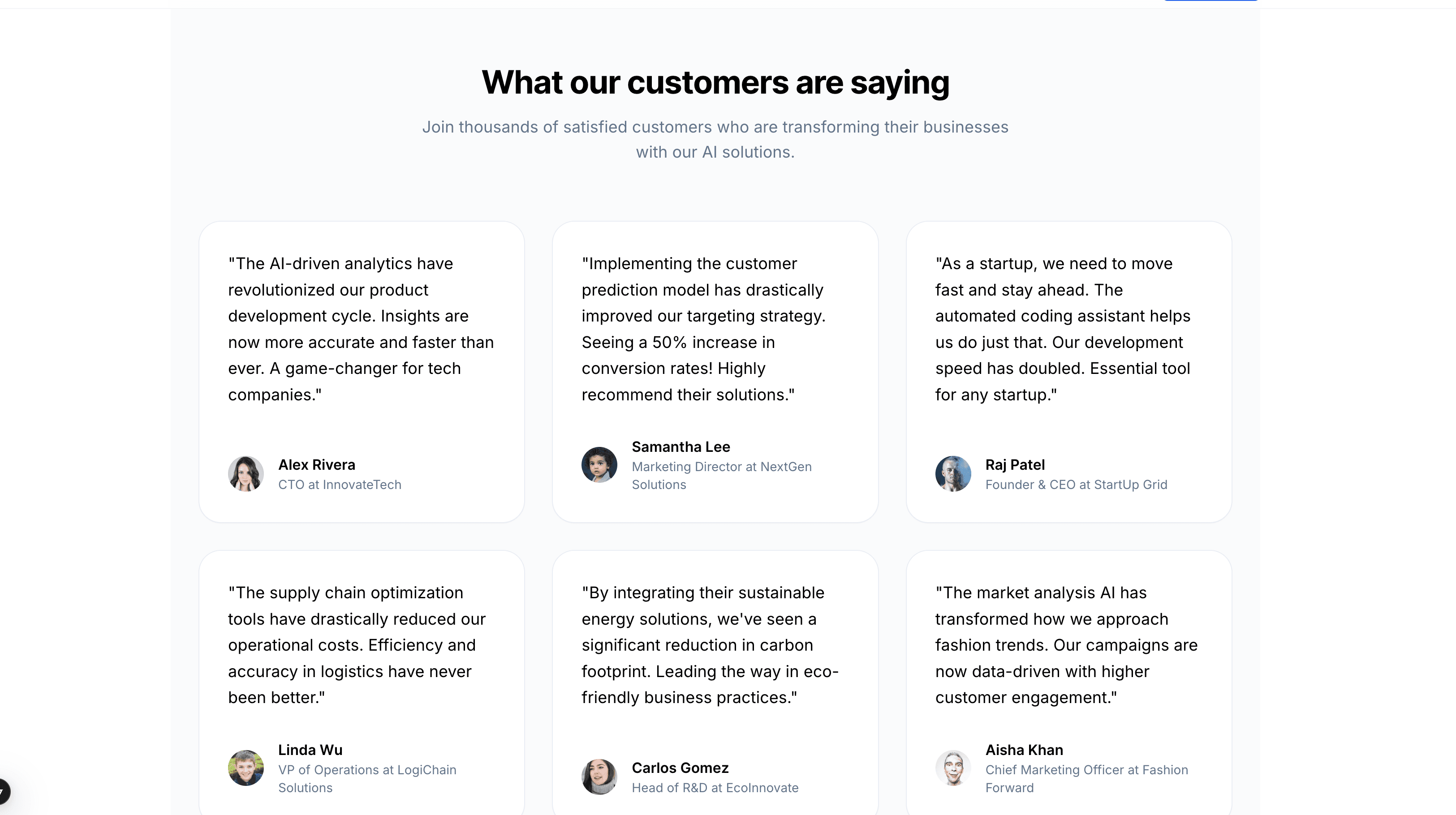 Testimonial Grid