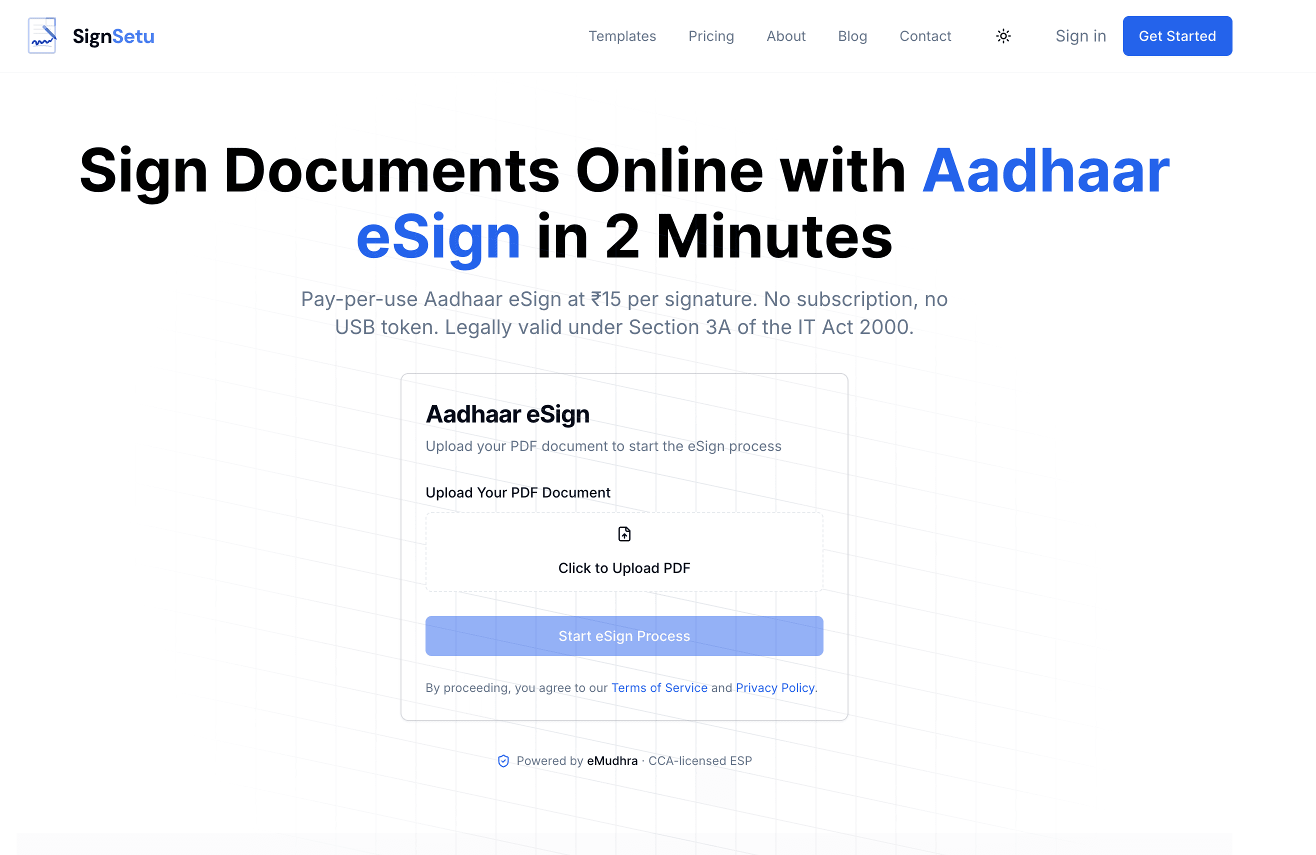 SignSetu — Aadhaar eSign for PDF documents